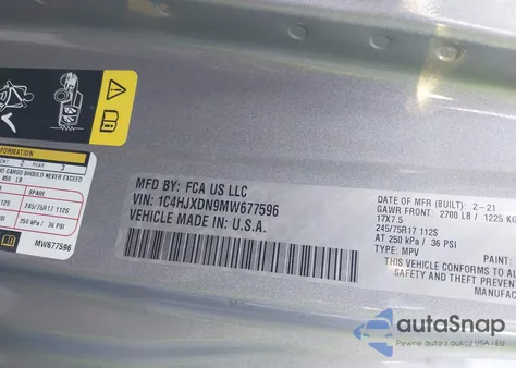 2021 Jeep Wrangler Unlimited Sport 4X4 из США, поврежденный, VIN 1C4HJXDN9MW677596